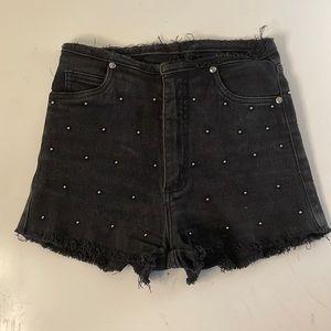 Black Studded Shorts